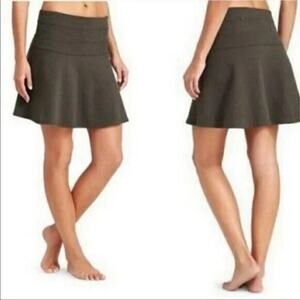 Athleta Womens Athleisure Tenniscore Ponte Twill Flare‎ Mini Skirt Size 4 Olive